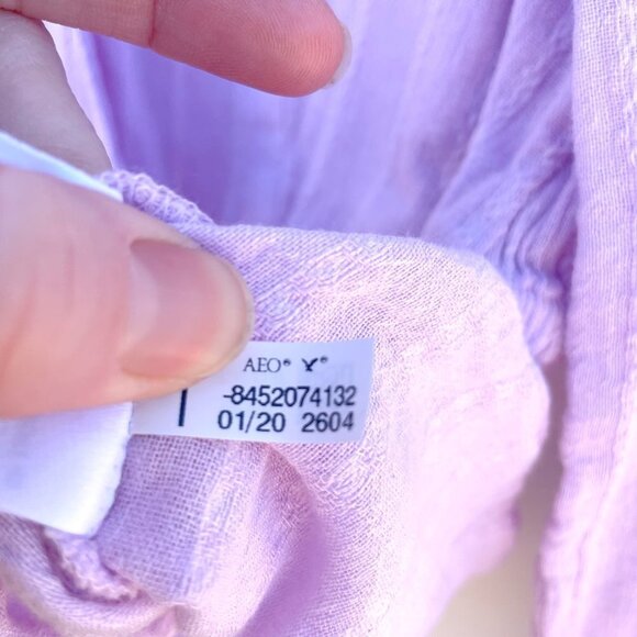 AEO Peplum Boho Balloon Sleeve Wrap Tie Waist boho chic Blouse - Picture 10 of 11